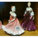 Pair of Royal Doulton Classical Lady Figurines - Olivia & HN4621 True Love