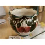 Small Floral Wemyss Vase w/fluted edge top