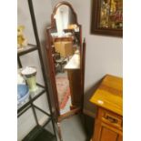Mid-Century Vintage Upright Bedroom Mirror