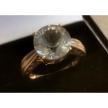 Large 6ct Ameythst Stone Dress 9ct Gold Ring, size O+0.5