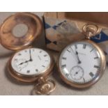 Pair of Swiss Made Gold Plated Pocketwatches, Vertex & Elgin