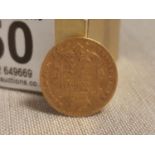 1861 Victorian 22ct Gold Half Sovereign Coin - 3.93g