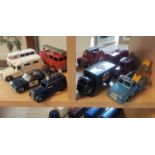 Collection of 10 Early Corgi and Dinky Die-Cast Car Toys