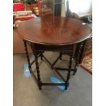 Oak Barley Twist Drop Leaf Table