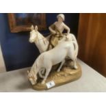 Royal Dux Porcelain Maiden & Horse #2072 - height and length approx 12"