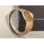 9ct Gold Buckle Ring, size T
