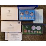 Franklin Mint Sterling Silver Proof Cased Sets from Guyana and Belize