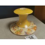 Clarice Cliff Newport Pottery Floral Candlestick - 12x8cm
