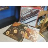 Trio of Beatles Vinyl Records inc Rubber Soul and Please Please Me 7" Single