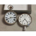 Pair of Early Railway Goliath Pocketwatches, inc 8-Day Example