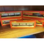 Set of Five Hornby Triang Railway Train Carriages w/ Advertising inc Pickfords, BP, Ford etc