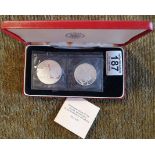 Iceland 1974 Silver Coin Pair Cased Commemorative Set