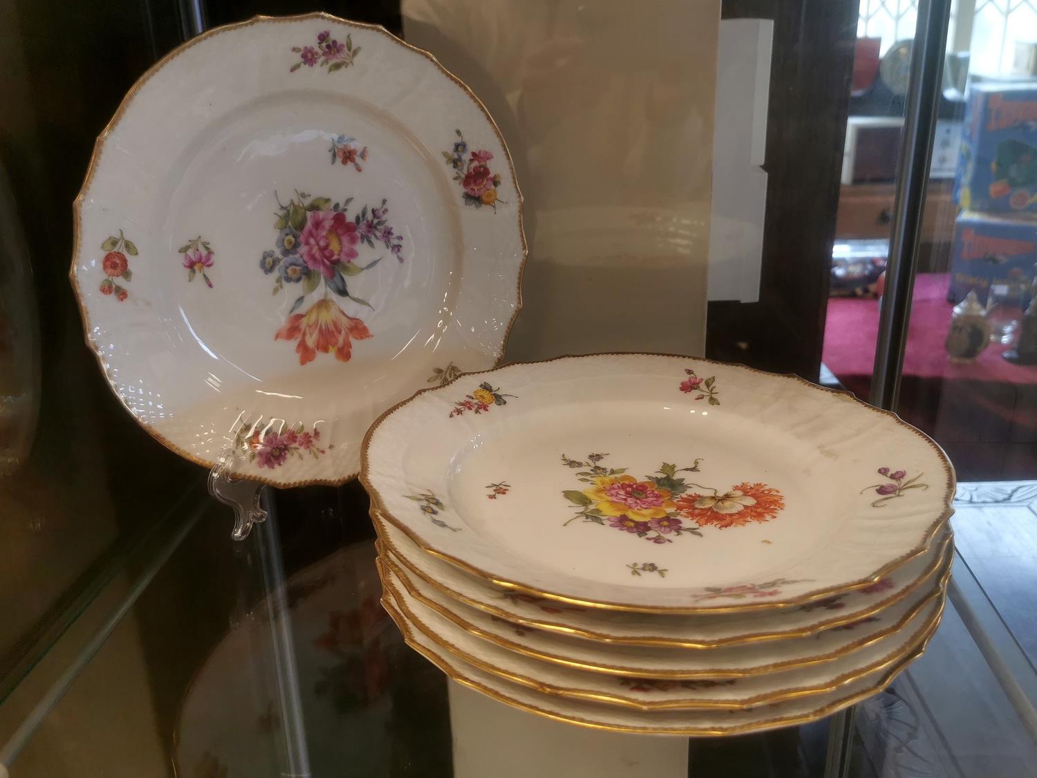 Set of Early Royal Copenhagen Floral Plates