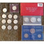 Collection of USA American Silver Bicentennial Coin Collection and Sets