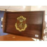 Vintage Wooden Tray with Royal Artillery/Royal Engineers Ubique