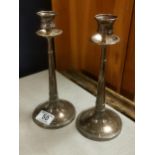 Pair of Sheffield 1908 Silver Hallmarked Candlesticks - combined weight 581g