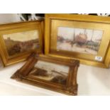 Trio of Signed Yorkshire & Whitby Watercolours and Oils by W Kay Blacklock, A.R. Quinton + One Other