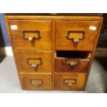 Group of Six Vintage Card Index Library Drawers