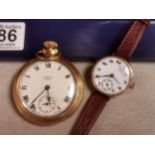 Smiths Empire Pocketwatch + a Gold Officer's WWII Trench Wristwatch