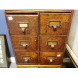 Group of Six Vintage Card Index Library Drawers