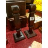 Pair of Vintage Wooden Candlesticks