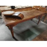 Large Farmhouse Oak Kitchen Table - 183cm long