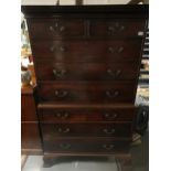 Late Victorian Chest on Chest Cabinet