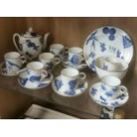 Early 16pc Blue & White Royal Worcester Tea/Coffee Set