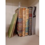 Set of Seven Books inc British Tourist Dust Jackets, Folio Society Books + Stephen Potter