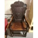 Antique Carved Hall Chair