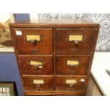 Group of Six Vintage Card Index Library Drawers