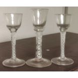 Trio of Victorian Air Twist Glasses