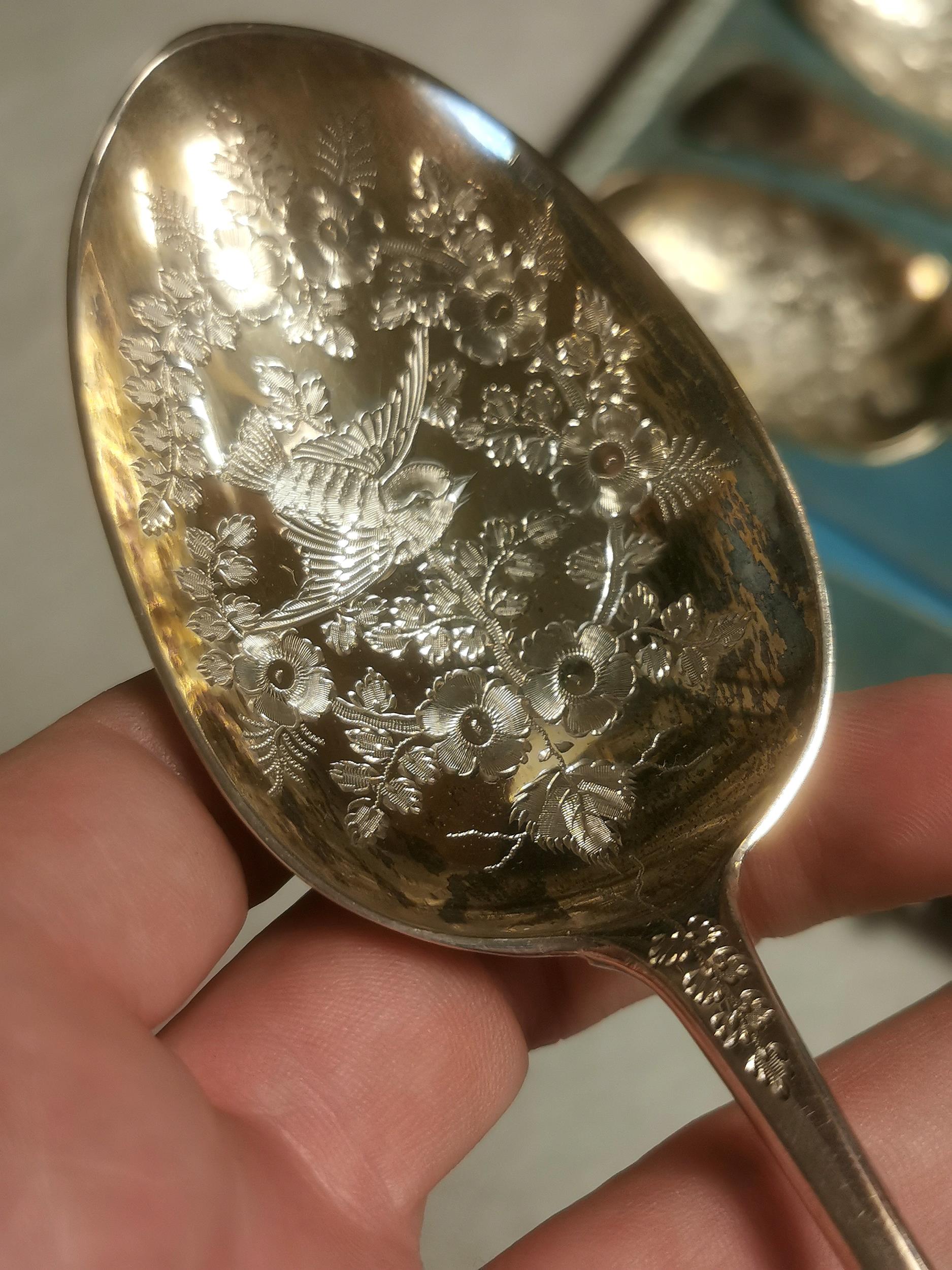 Quartet of Hallmarked 1892 Large Silver Dessert Spoons by London-Maker James Wakely and Frank Clark - Image 2 of 3