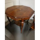 Edwrdian Octagonal Inlaid Wood Console Table
