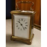 Antique French Brass Carriage Clock - 11 cm x 8 cm x 6.5 cm