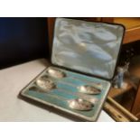 Quartet of Hallmarked 1892 Large Silver Dessert Spoons by London-Maker James Wakely and Frank Clark