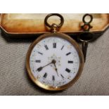 Antique Continental Gold Ladies Pocketwatch - marked 18k