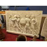 Early Composite Stone Relief of a Roman Battle Warrior Scene - 90x62cm