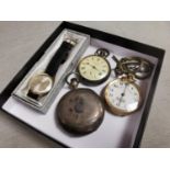 Trio of Vintage Pocketwatches inc a Lister Horsfall example + an Ingersoll Wristwatch