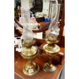 Pair of Brass Oil Lamps