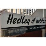 Advertising Banner for Hedley's of Halifax (Boatbuilders) Painted to softboard approx. 222cm x 60cm