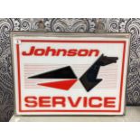 Vintage Illuminated Johnson Service Outboard Motors Boating/Speedboat Advertising Sign - 75x55x18cm