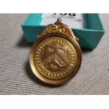 1921 Holmfirth 9ct Gold Horse Grooming Fob Medal - 8g weight