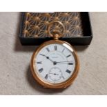 Fattorini & Sons of Bradford 9ct Gold Pocketwatch w/Waltham Mass Marquis 15 Jewel Movement - 97g wei