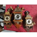 Trio of Vintage Dutch Zaanse Wall Clocks
