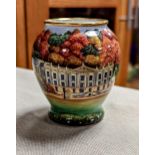 Moorcroft Enamels Vase depicting Chatsworth House. Signed in Gold by Philip Gibson 2001.