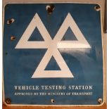 Original Enamel MOT Centre Advertising Sign to Metal, approx 61cm sq