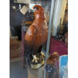 Pair of Beneagles Ceramic Golden Eagle Scottish Whisky Decanters