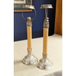 Pair of 1897 Silver Based Candlesticks
