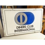 Vintage Metallic Diners Club International Advertising Sign - 50x79cm